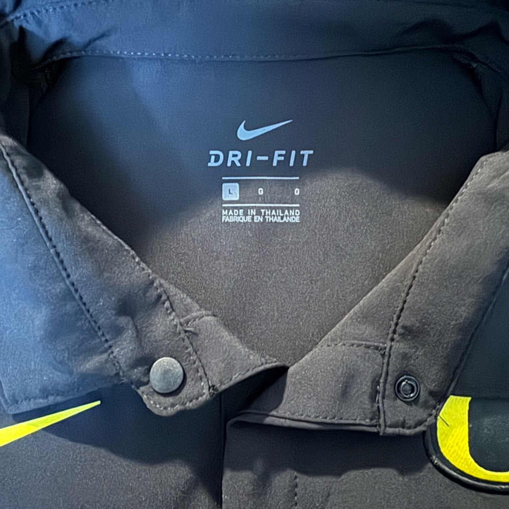 NIKE DRI - FIT OREGON DUCKS Men's Black Polo Shirt with Yellow Accents Size L - Picture 3 of 5